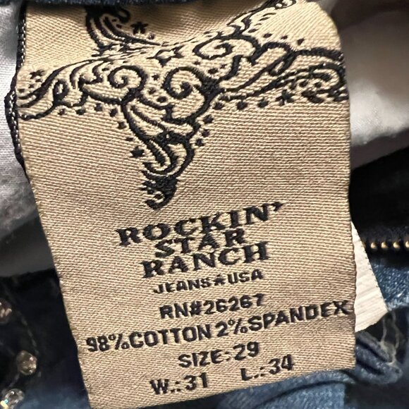 Rockin Star  Ranch  jeans 31x34 - Picture 3 of 5